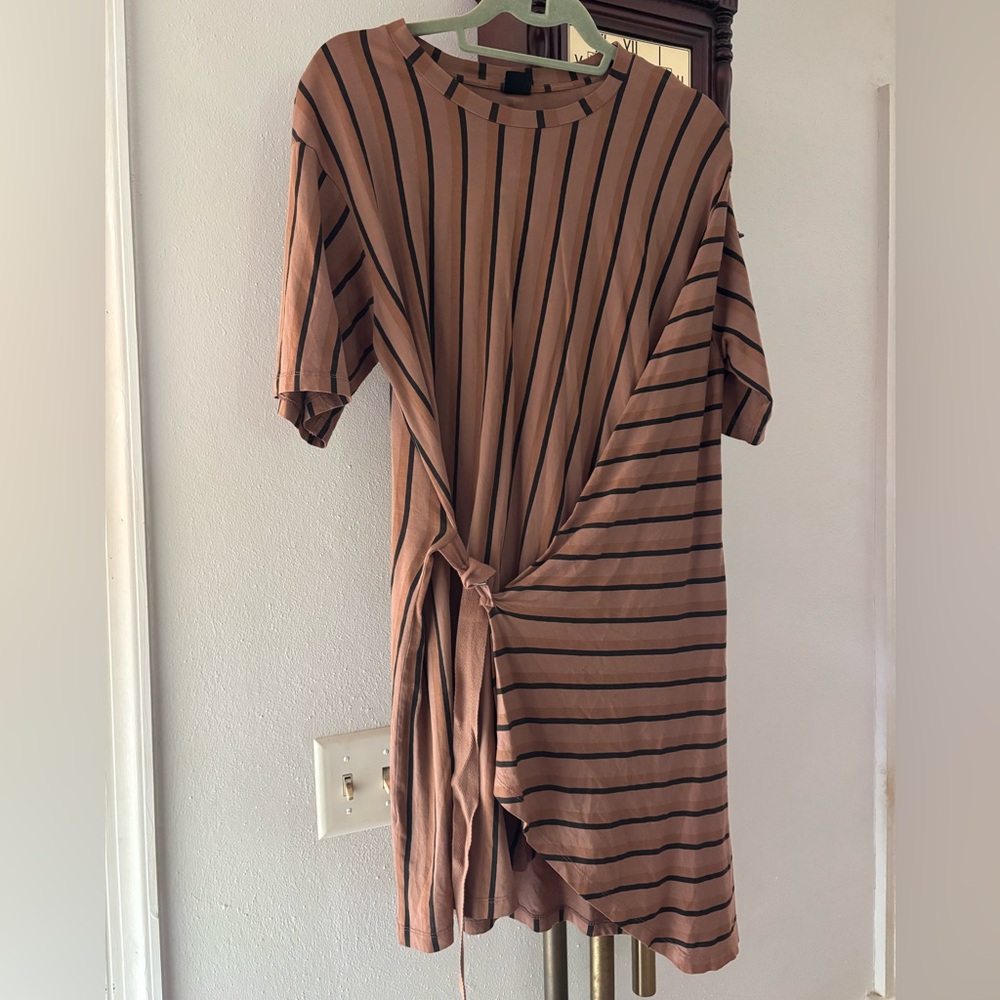 Zara Asymmetrical Brown and Black Dress, Small